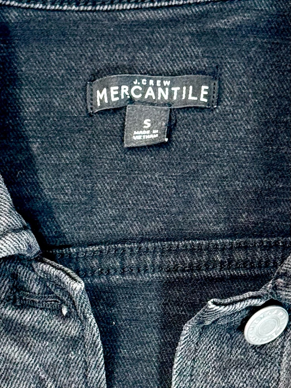 J.Crew Mercantile Charcoal Black Denim Trucker Jacket | Size S - Picture 5 of 16